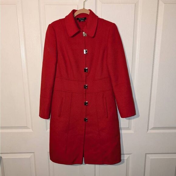 Etcetera Red Wool/Angora Women's Overcoat. Size 6 - Picture 1 of 10